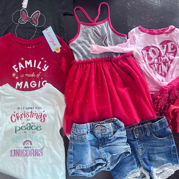 Cat & Jack Other - Cat & Jack Red and More Short Sleeve Tees, 4th dress, Christmas, shorts, Disney